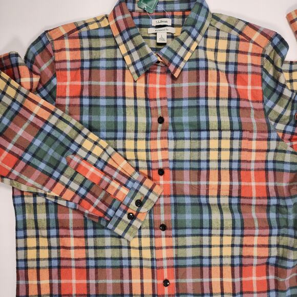 L.L.Bean Plaid Flannel Shirt Relaxed Fit Cotton Multicolor Outdoor Women's L - Picture 6 of 10
